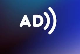The letters "AD" appear in white on a dark blue background